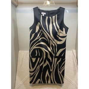 ALYX dress size 16 black cream zebra print Cocktail Wedding Date Dance Midi